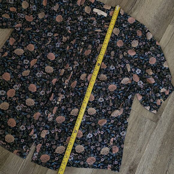 LOFT dark Floral Blouse – Size 16 romantic goth flowy whimsigoth workwear office - Picture 6 of 11